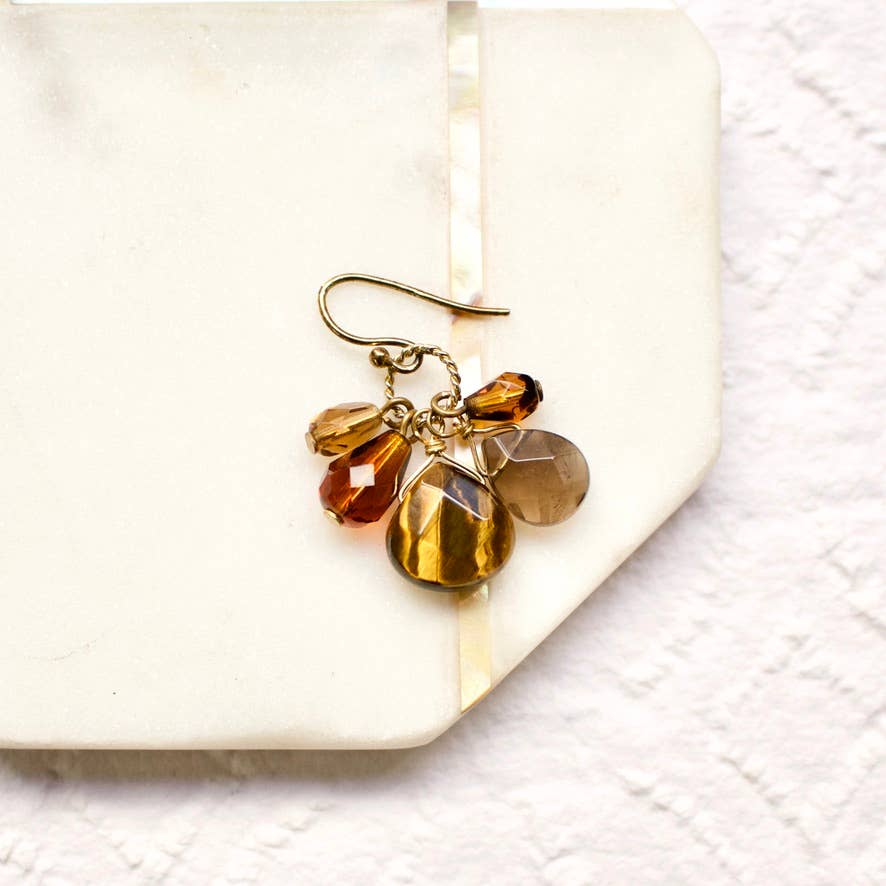 Cluster Earrings in Smoke