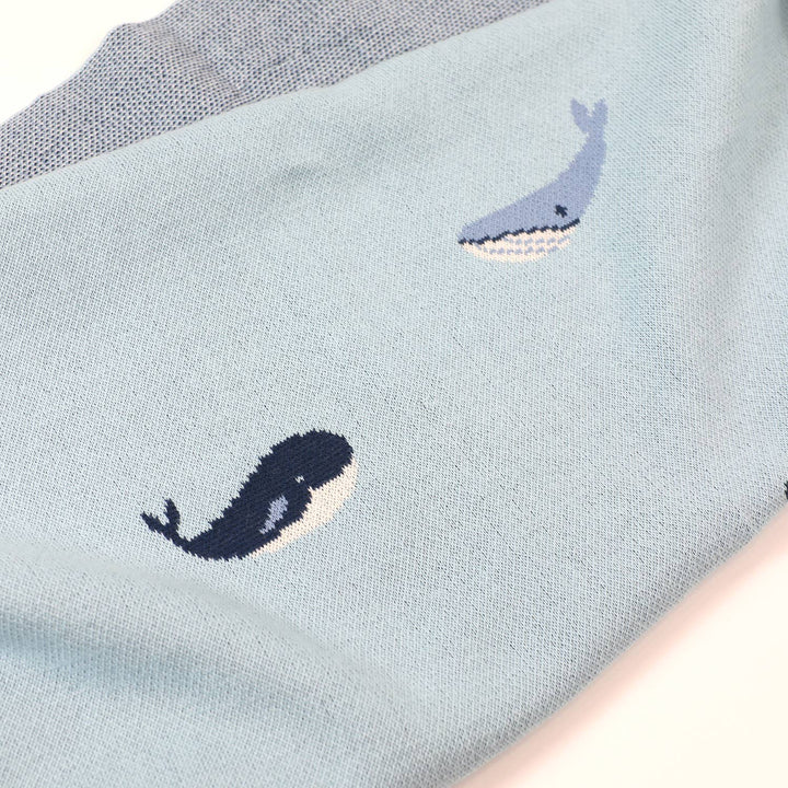Whales, Organic Knit Baby Blanket