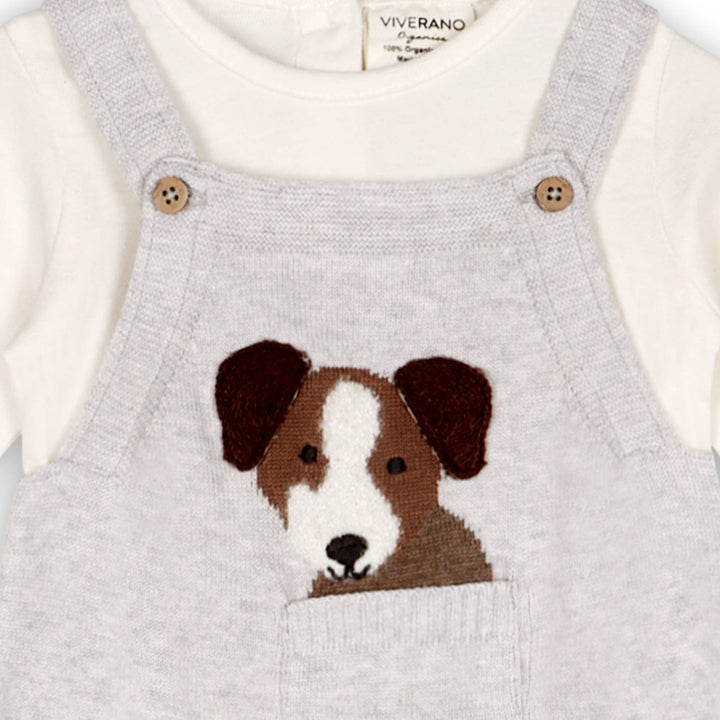 Puppy 3D Knit Pocket Overalls