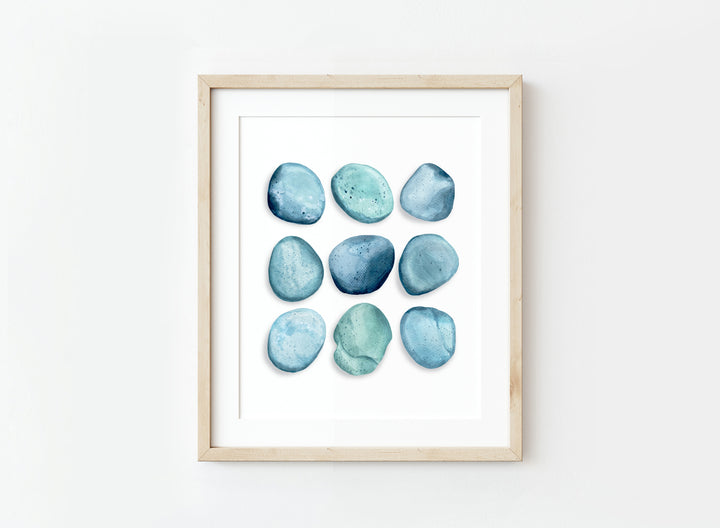 Leland Blue Stones Watercolor Print, Local Artist (3 sizes)