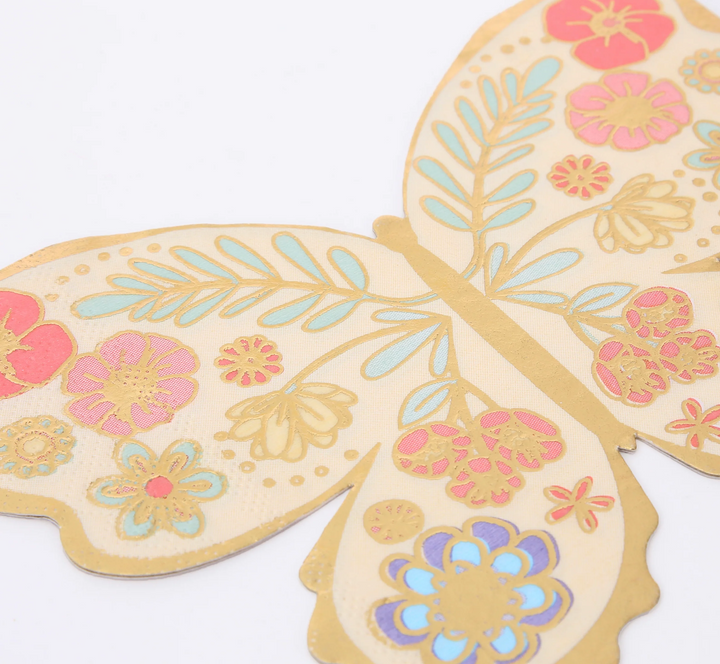 Floral Butterfly Napkins, Pack of 16