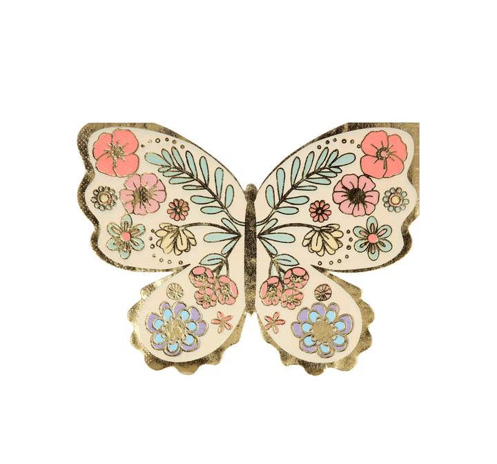 Floral Butterfly Napkins, Pack of 16