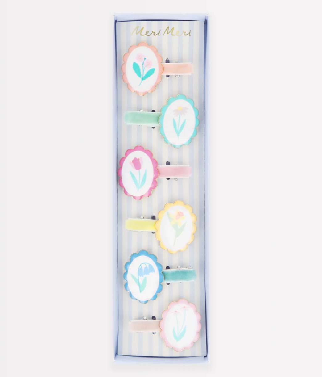 Flower Cameo Hair Clips