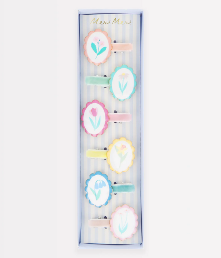 Flower Cameo Hair Clips