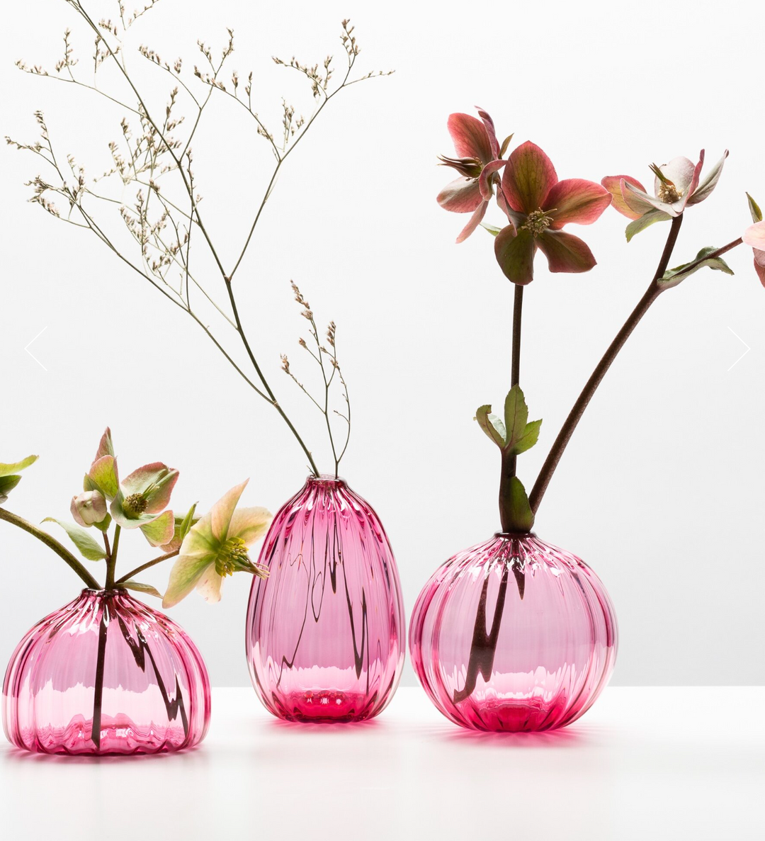 Ruby Hand Blown Glass Bud Vase, 3 Sizes