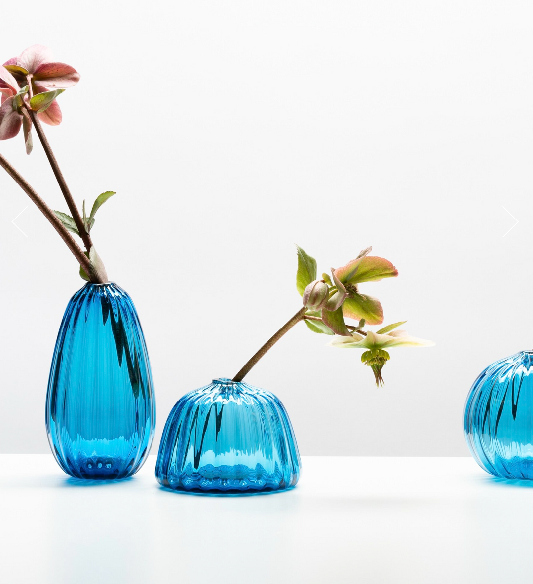 Aqua Hand Blown Glass Bud Vase, 3 Sizes
