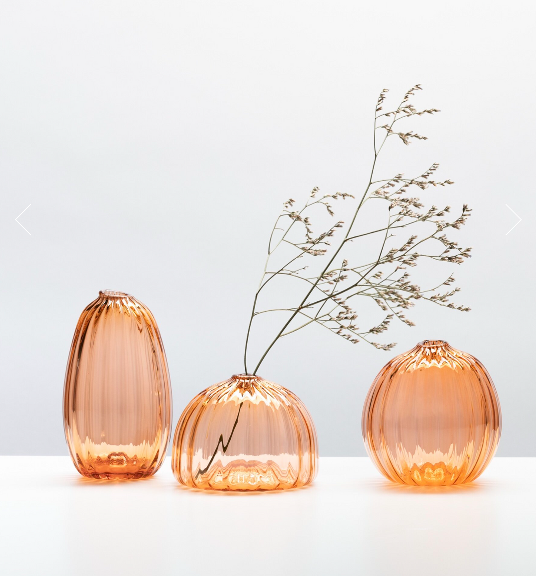 Apricot Hand Blown Glass Bud Vase, 3 Sizes