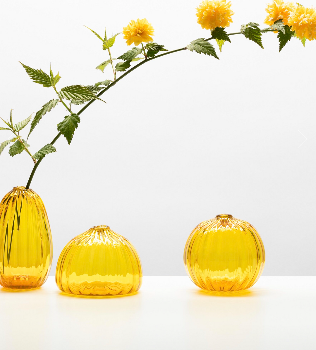 Gold Hand Blown Glass Bud Vase, 3 Sizes