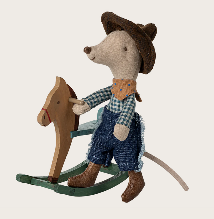Cowboy Mouse on Rocking Horse, Little Brother