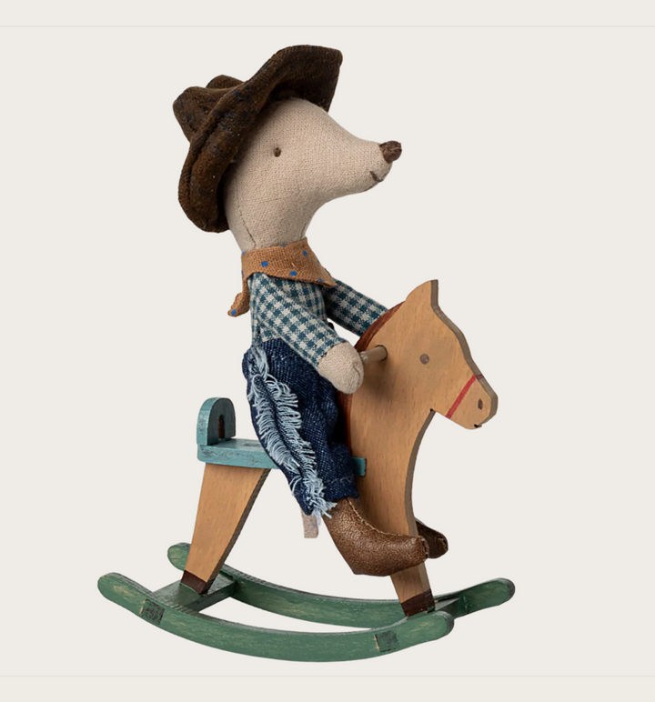 Cowboy Mouse on Rocking Horse, Little Brother