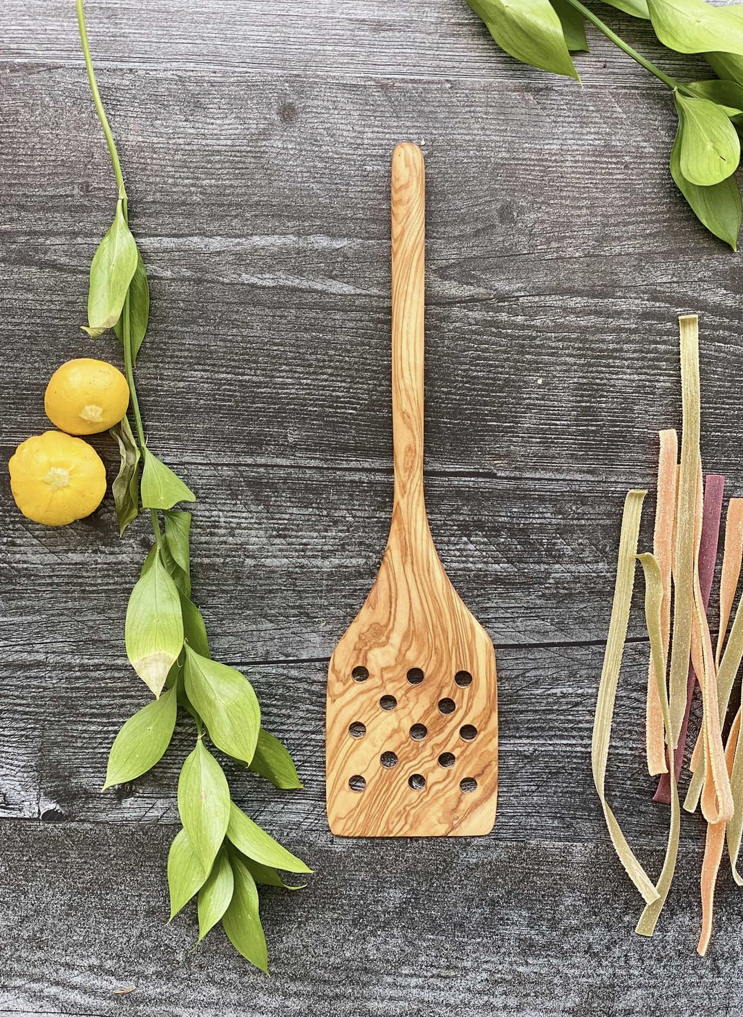 Olive Wood Spatula with Holes