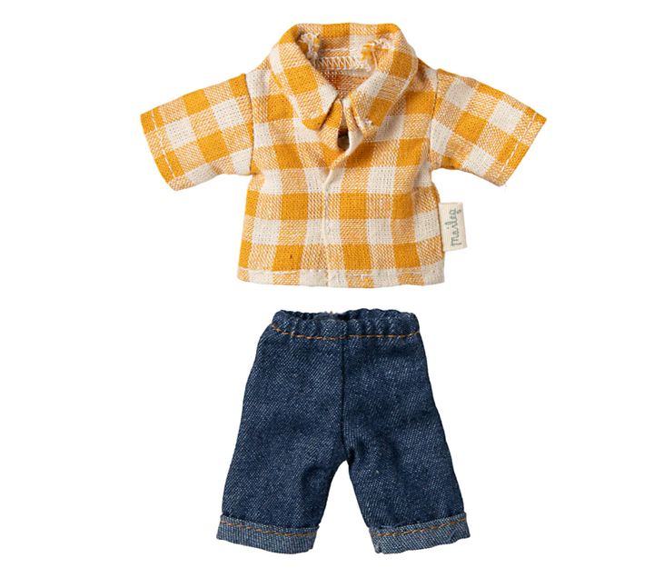 Yellow Checked Shirt & Pants, Dad Mouse