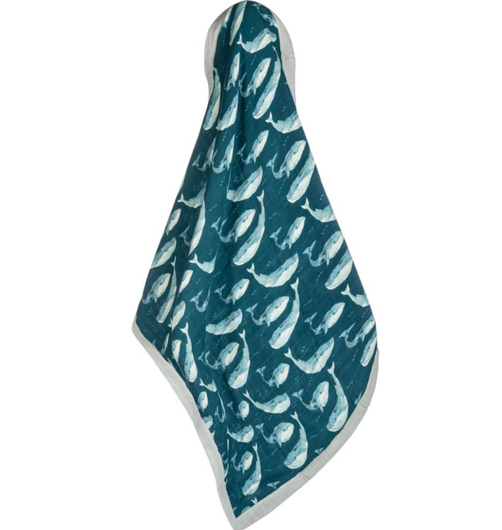 Blue Whale Big Lovey Three-Layer Muslin Blanket