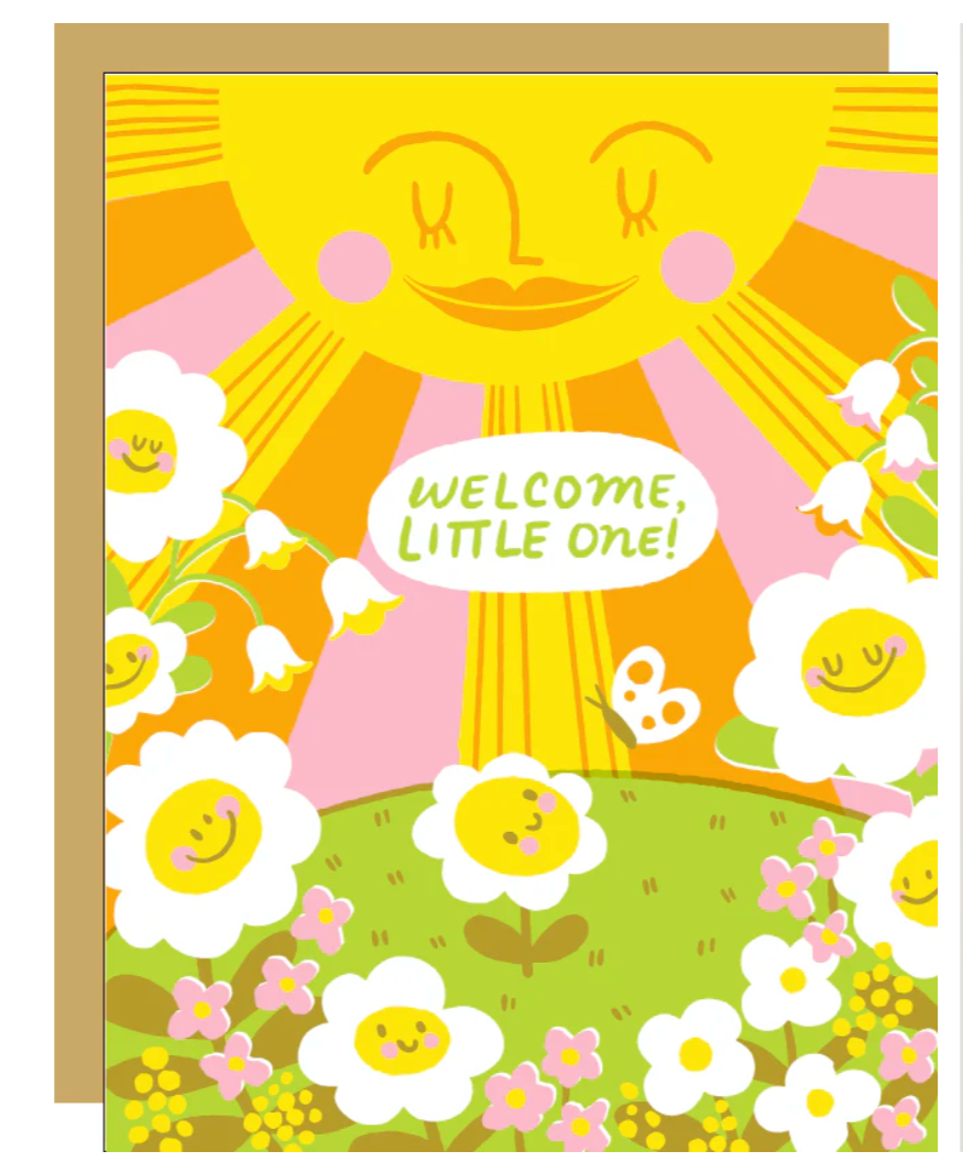 Welcome Baby Sun Greeting Card