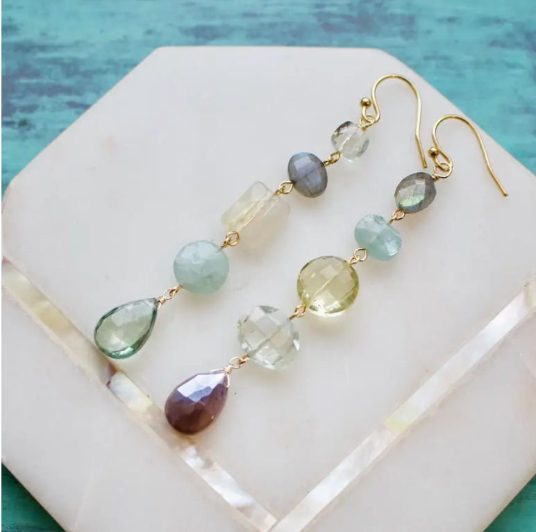 3" Mismatched Earrings in Lite Multi & Gold