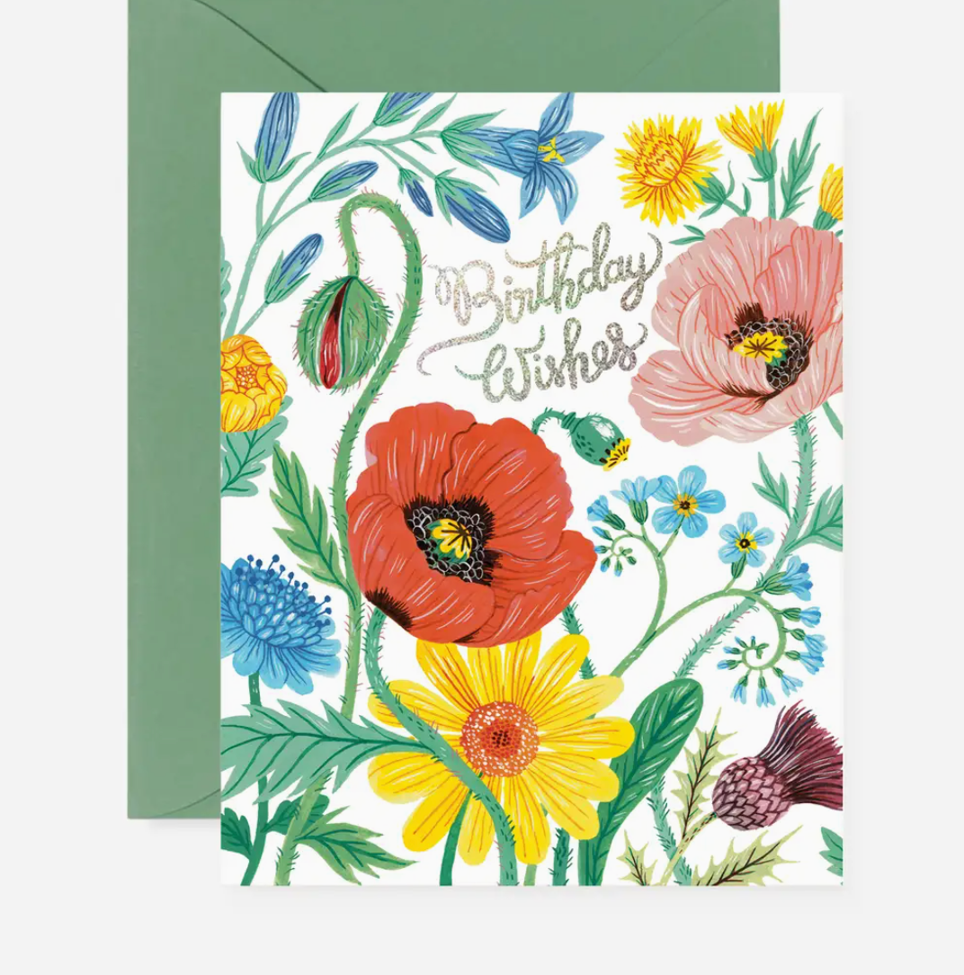 Wild Flowers Birthday Card
