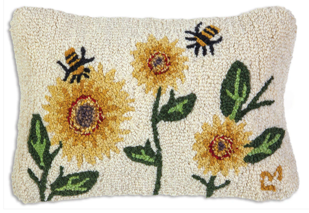 Sunflower Bees 12"x18" PIllow