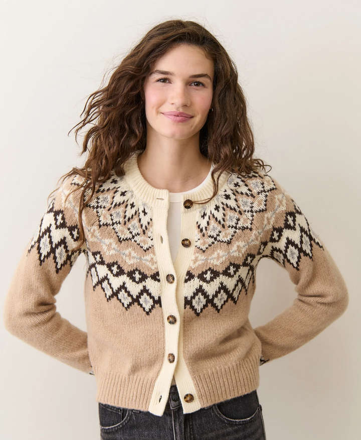 Fiorella Cardigan in Neutral Fair Isle