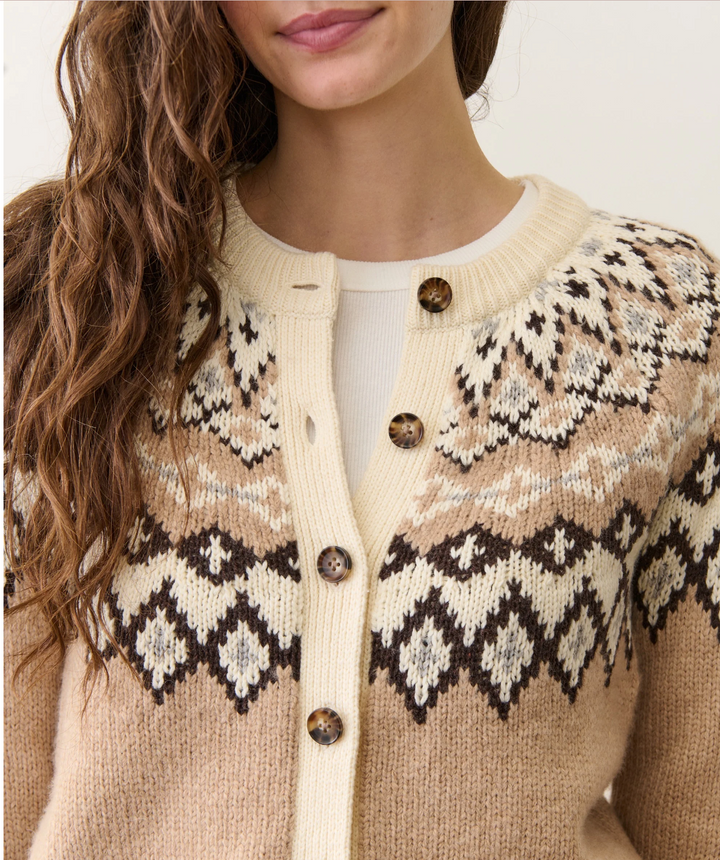Fiorella Cardigan in Neutral Fair Isle