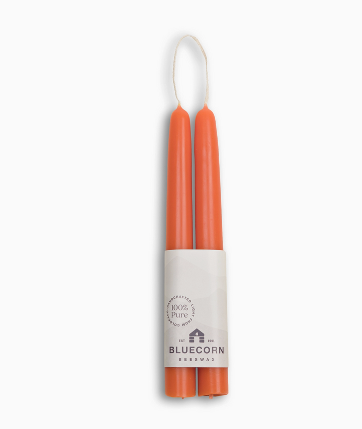 Apricot Hand-Dipped Beeswax Taper Candles (Multiple Sizes)