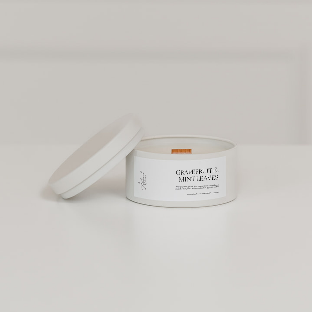 GRAPEFRUIT & MINT LEAVES | Clean Travel Coconut Soy Candle