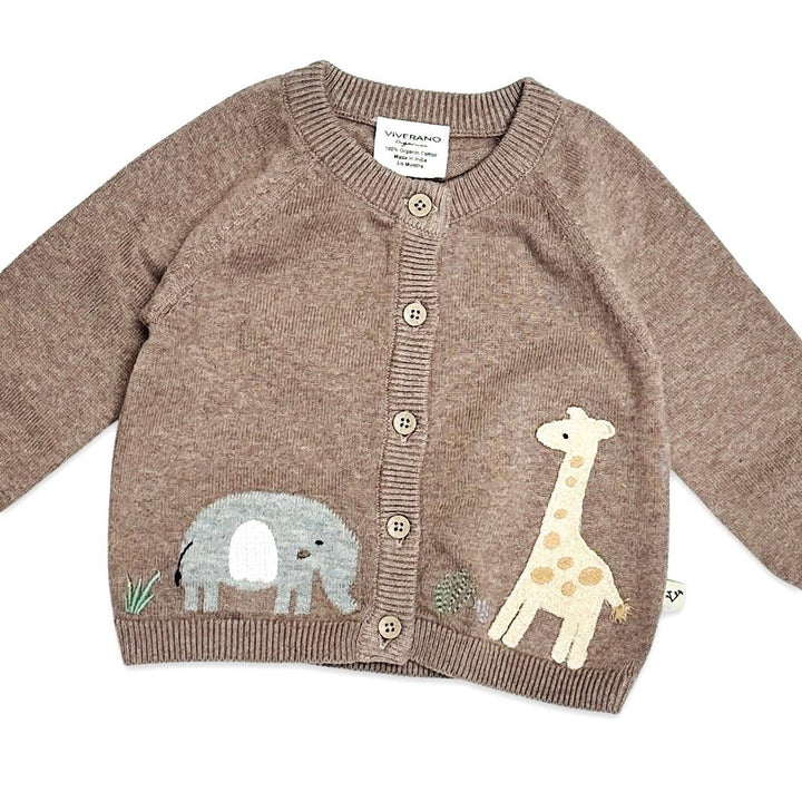 Giraffe Elephant Baby Cardigan