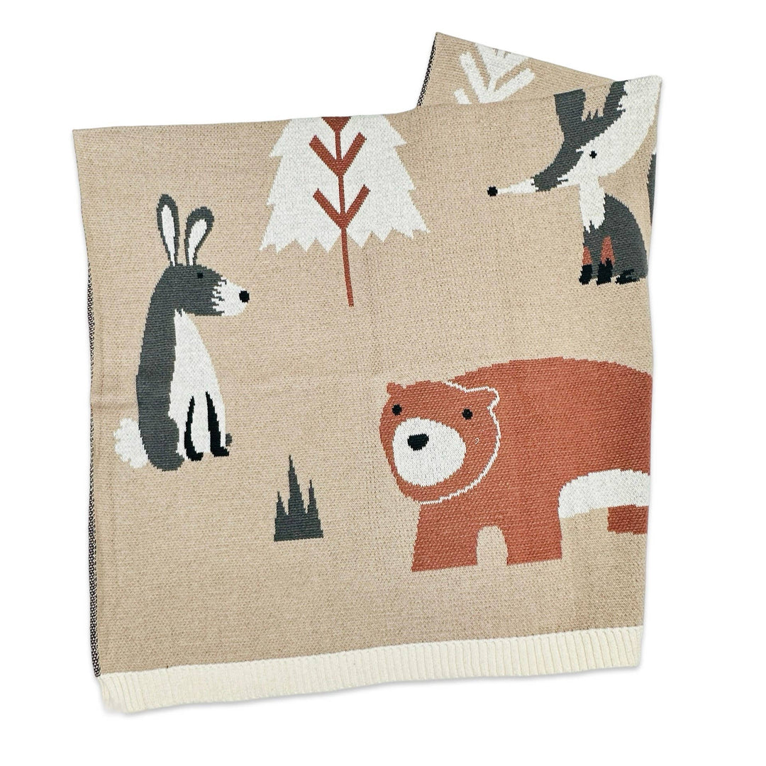 Woodland Bear Organic Baby Blanket