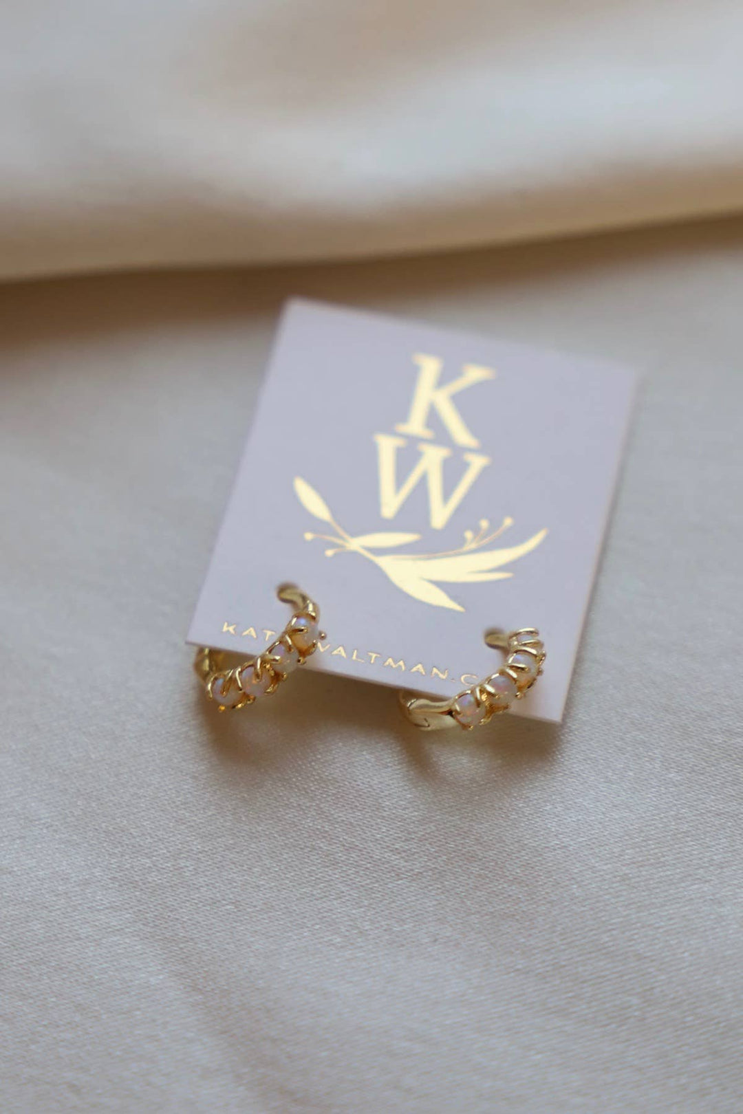Opalite Huggies in Gold