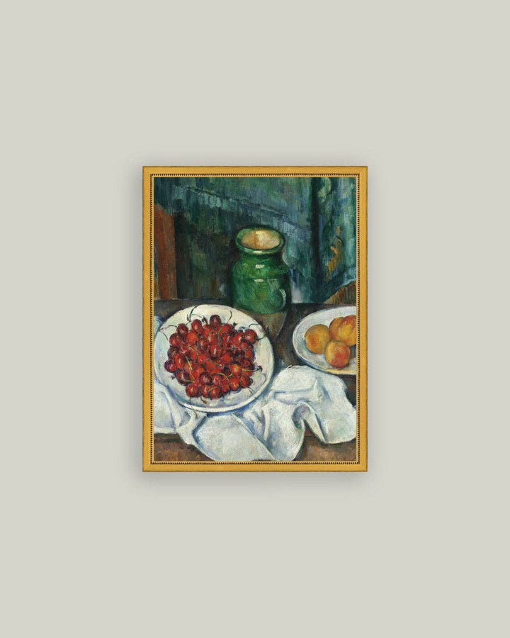Plate of Cherries Framed Antique Art