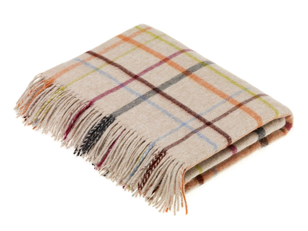 Colorful Windowpane Lambswool Throw