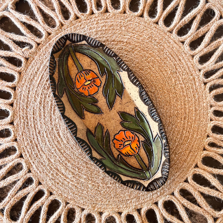 Oval Poppy Trinket Dish