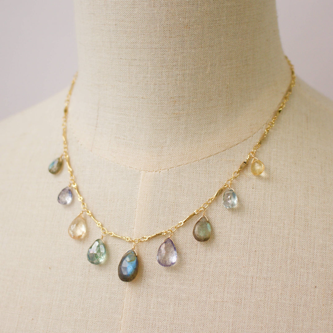 Teardrop Necklace in Lab Multi