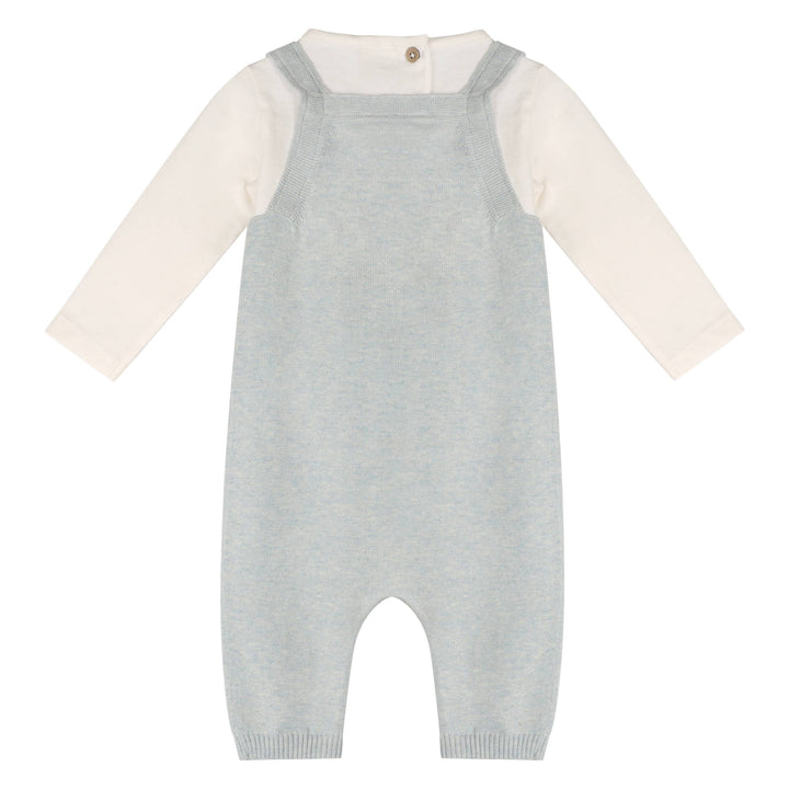 Whale Embroidered Knit Overalls