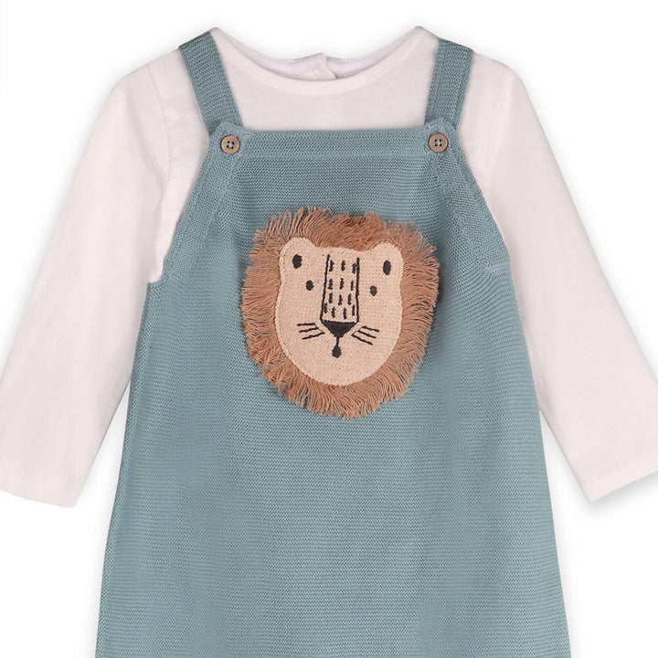 Lion Applique Baby Overall Set