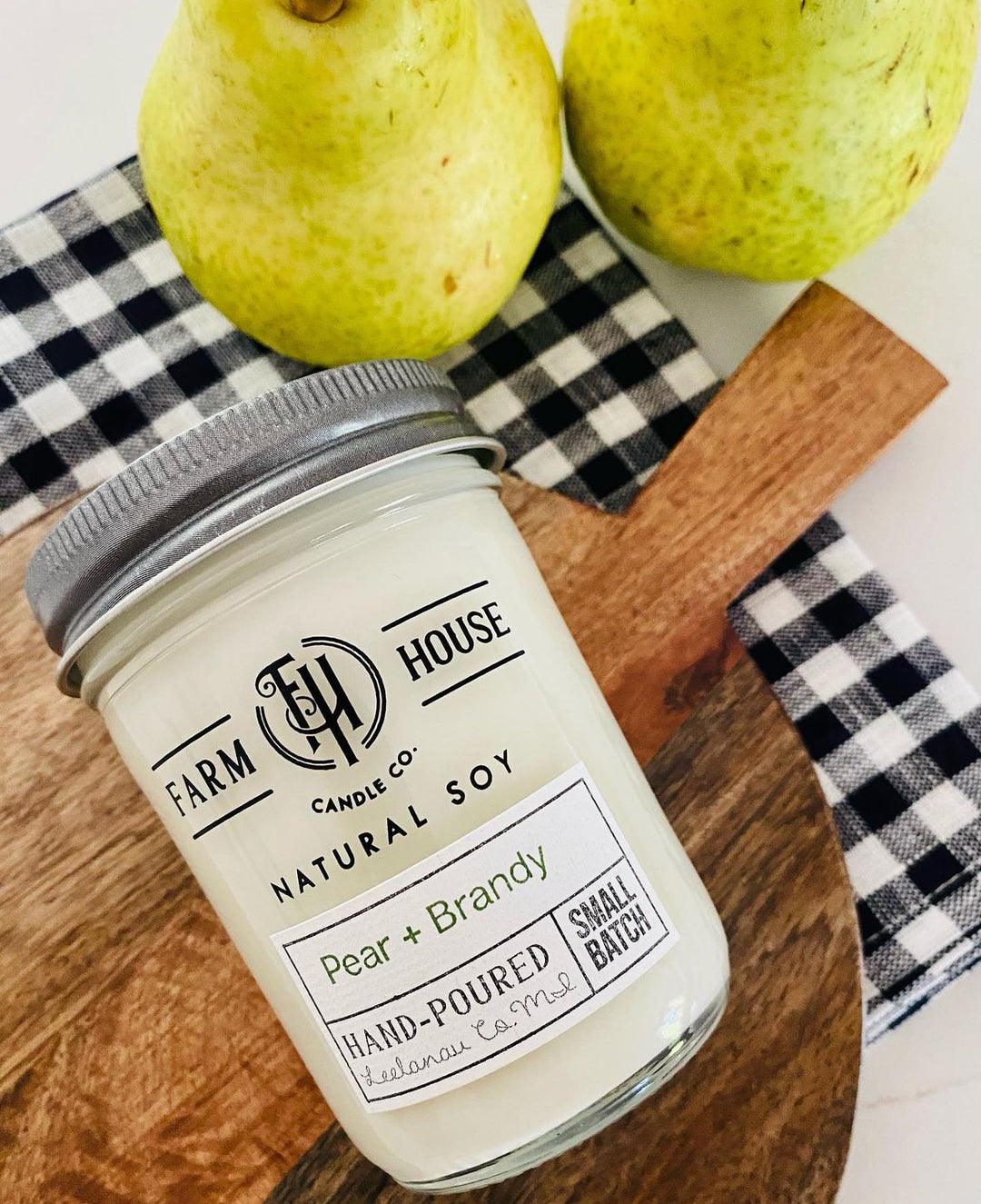 Pear + Brandy Soy Candle, Made in Lake Leelanau, MI