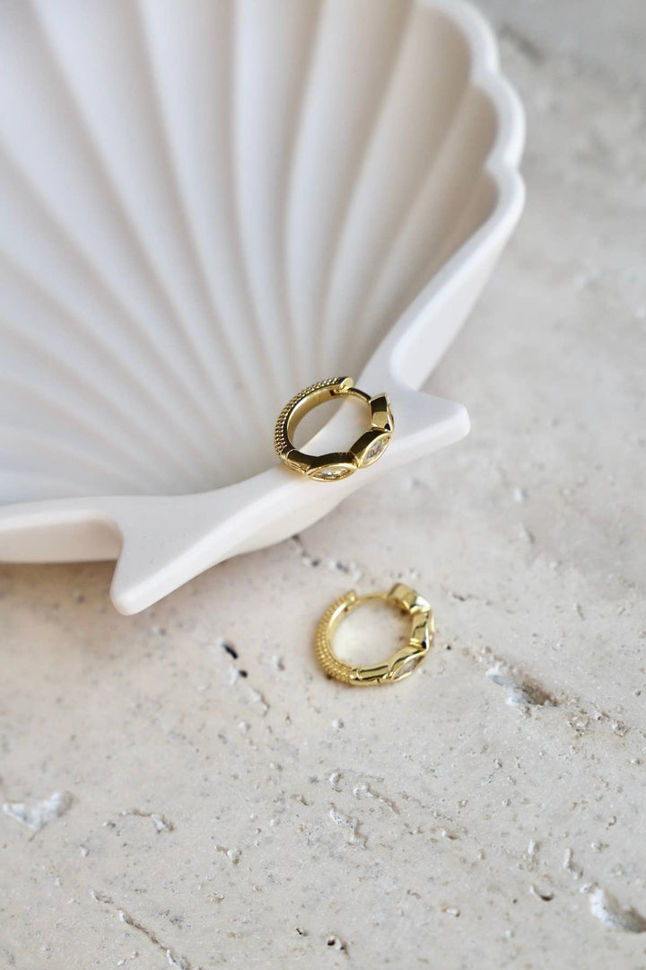 Lace and Textured Hoops in Gold