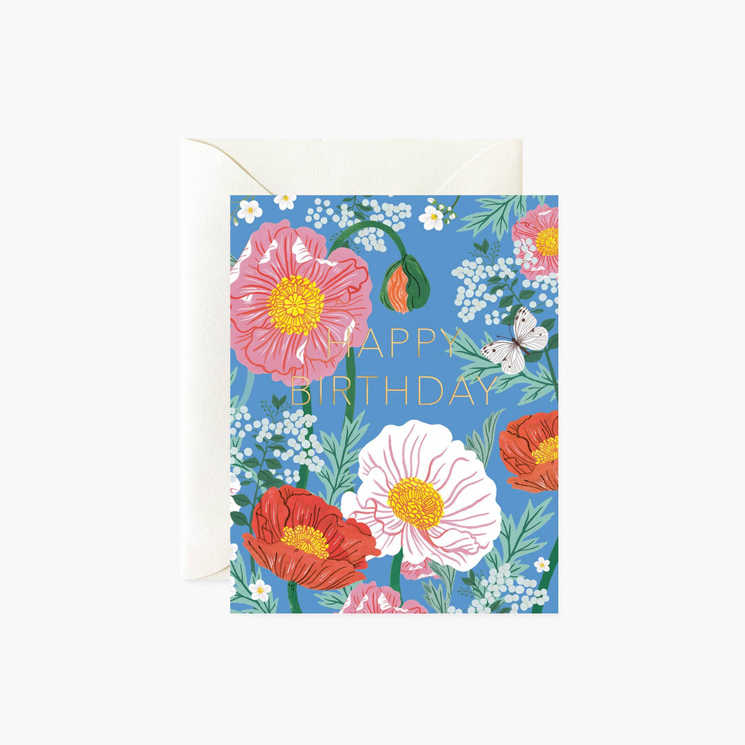 Poppies Birthday Card