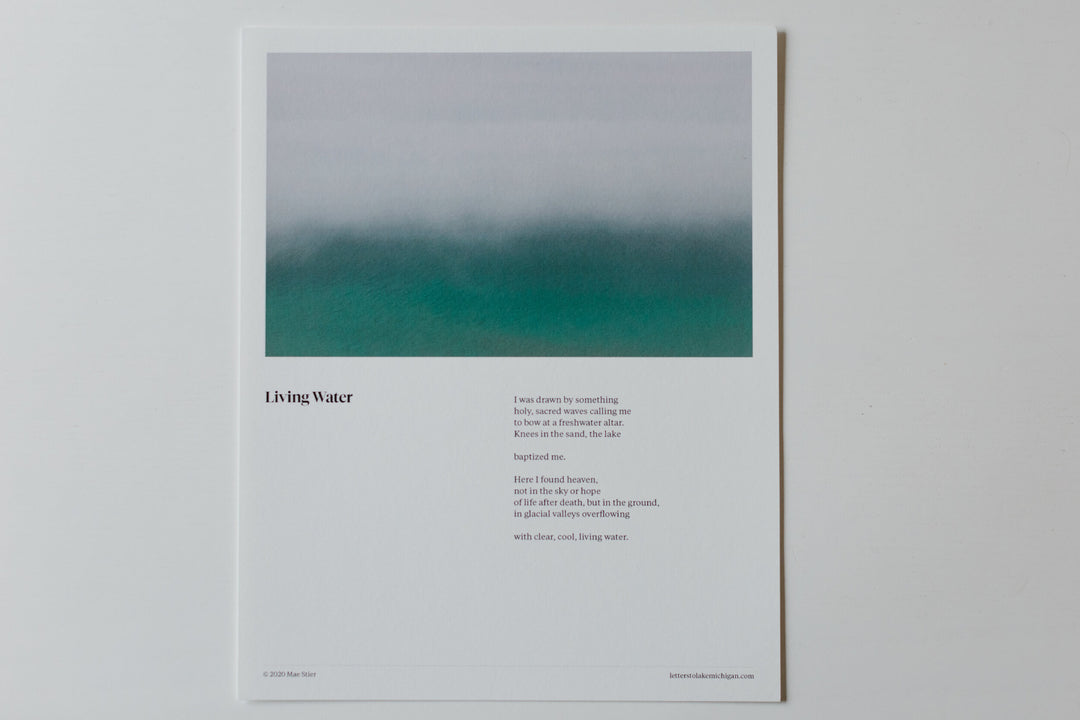 'Living Water' Poem Print | Mae Stier, local author