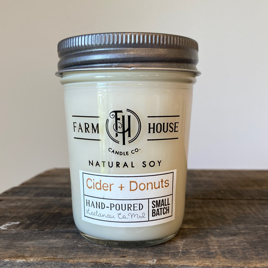 Cider + Donuts Soy Candle, Made in Lake Leelanau, MI