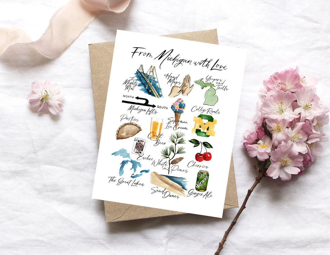 From Michigan with Love Greeting Card, Local Artist