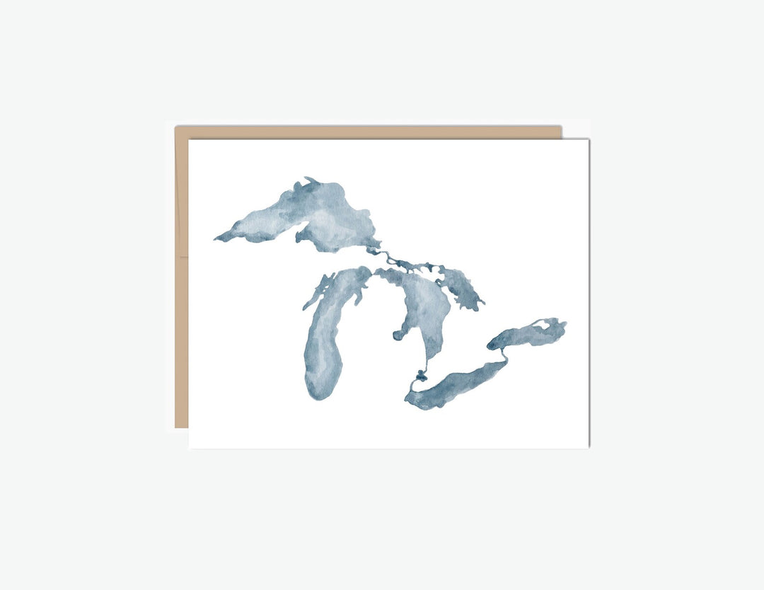Great Lakes Watercolor Greeting Card, Local Artist