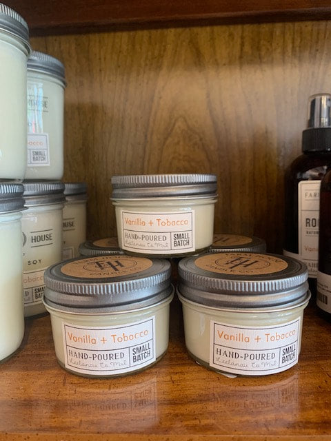 Vanilla + Tobacco Mini Candle, Made in Lake Leelanau, MI