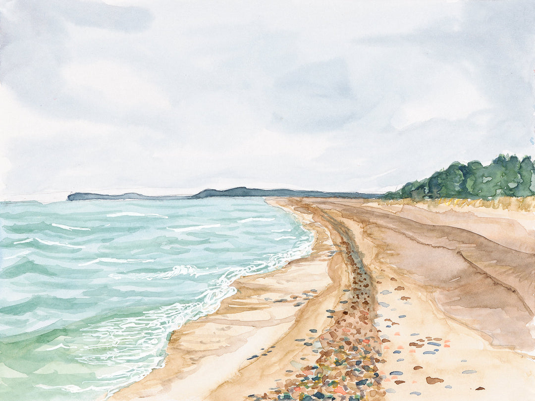 Rock Hunting Watercolor Giclee Print, 3 Sizes