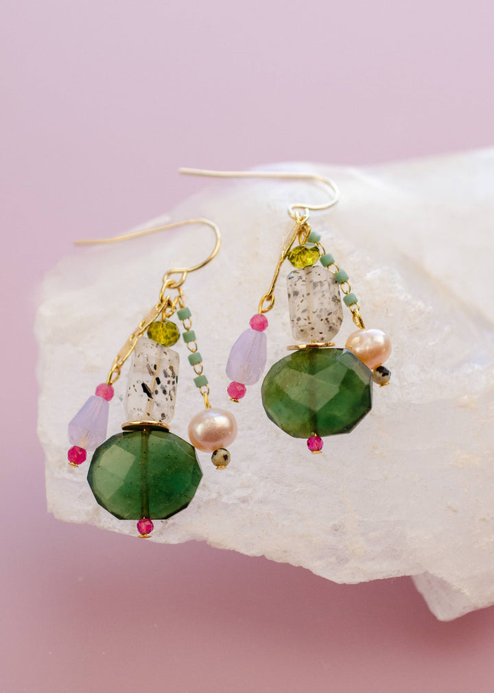 Simone Gemstone Dangle Earrings