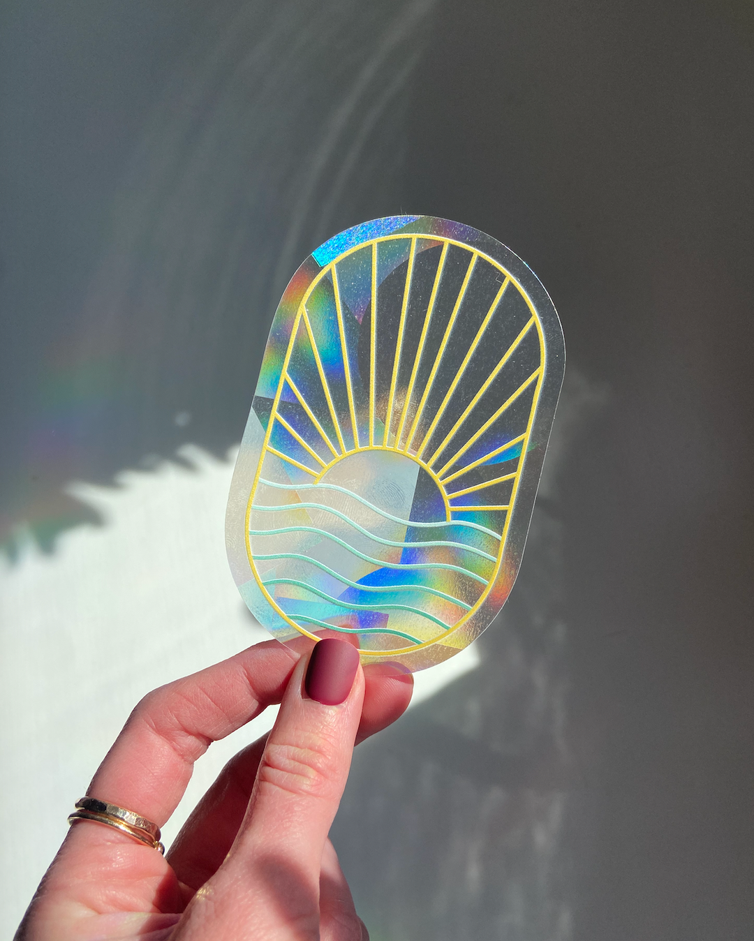 Sun and Waves Suncatcher Sticker