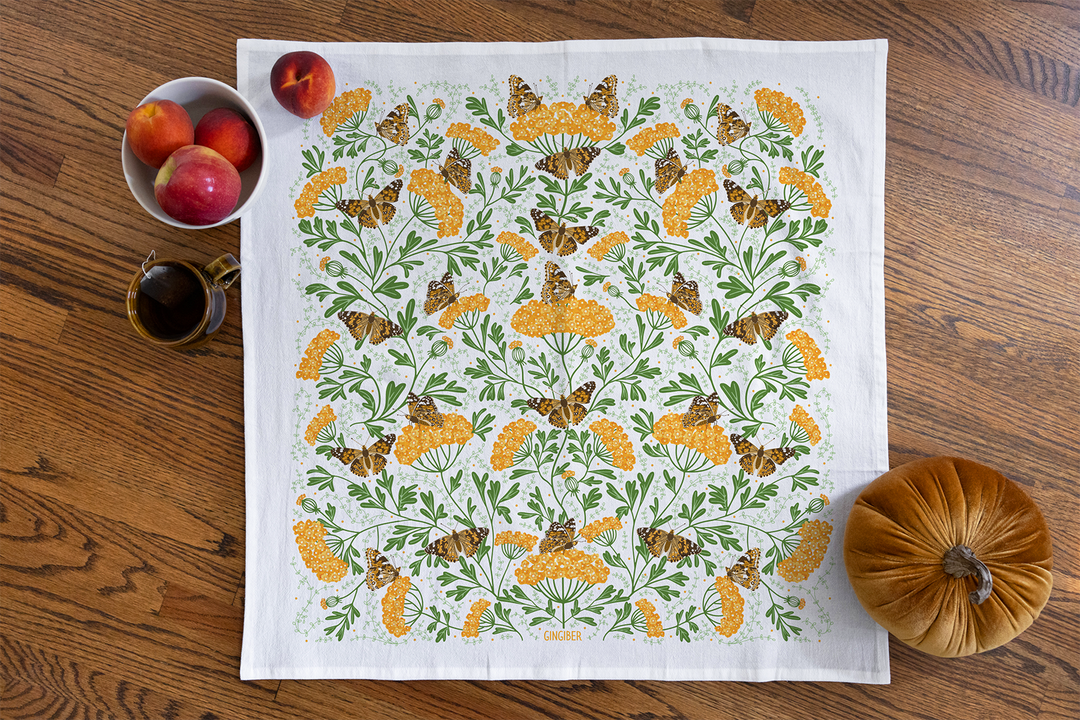 Yarrow & Painted Lady Tea Towel