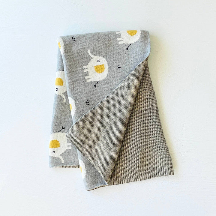 Elephant Organic Cotton Baby Blanket