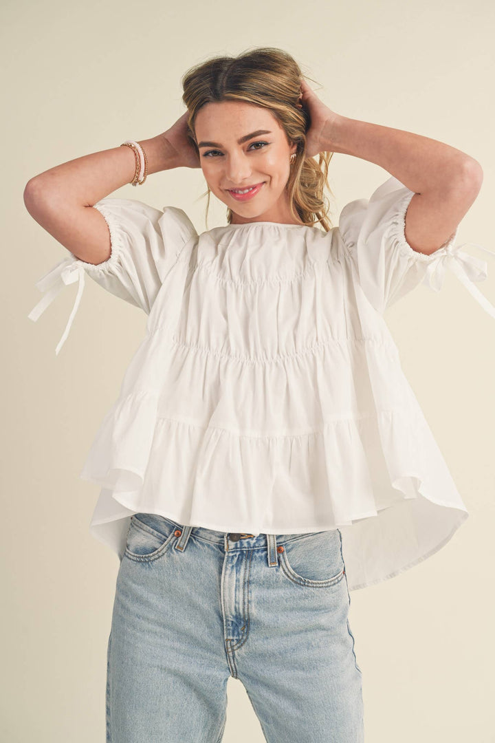 Tiered Puff Sleeve Top