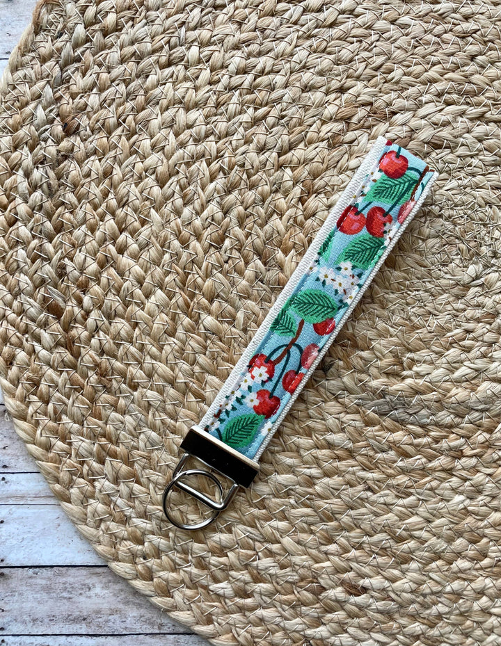 Rifle Paper Co. Blue Cherry Blossom Keychain Wristlet