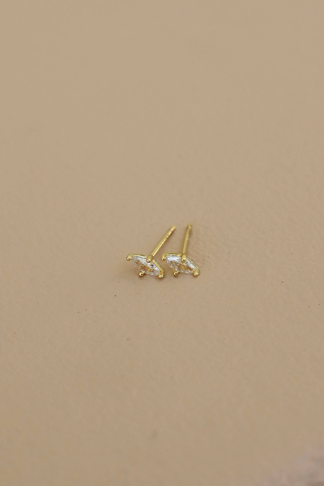 Aqua CZ Diamond Shaped Stud
